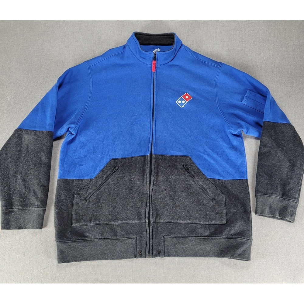 Domino's Gear Sweater Full Zip Men's XL Blue Black Pizza Delivery